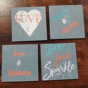 Hand Crafted | Rustic Wooden Coasters [4 Pack]
